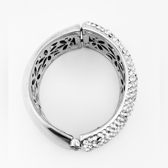 RARE Vintage Rhinestone Clasper Bracelet Midcentury Hollywood - Picture 8 of 10